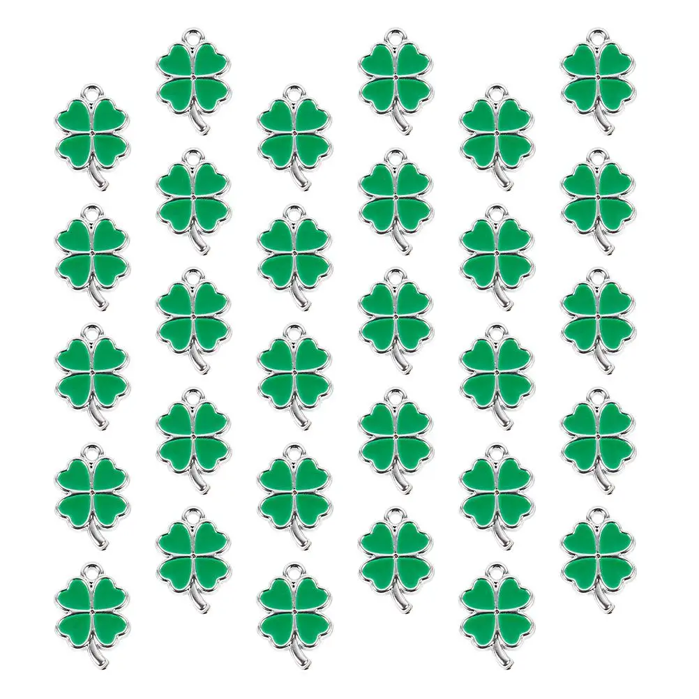 30 Pcs Four Leaf Pendant Charms Silver Deep Green DIY Jewelry Accessories Craft Parts St Patrick Day Decorations
30 Pcs Four Leaf Pendant Charms Silver Deep Green DIY Jewelry Accessories Craft Parts St Patrick Day Decorations