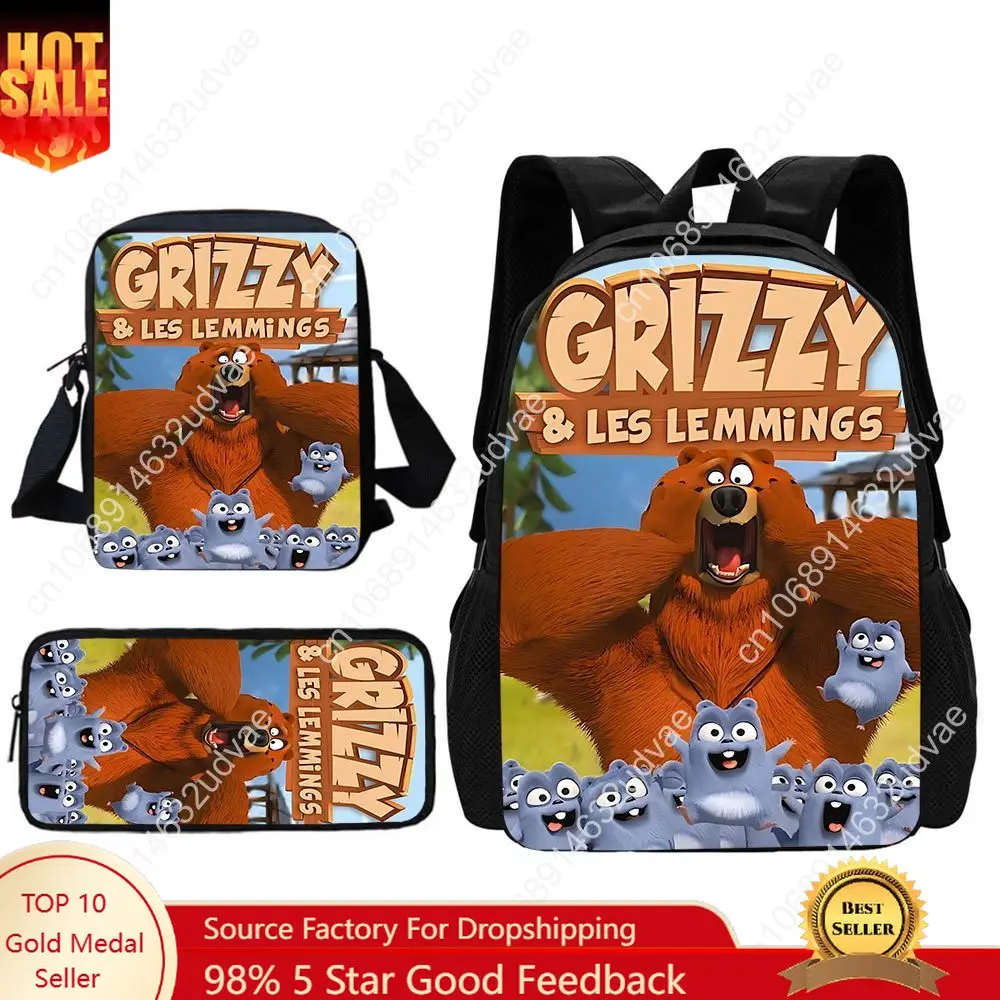 GRIZZY AND THE LEMMINGS Child School Backpack With Shoulder Bag Pencil Bags School Bags for Boys Girls Best Gift
GRIZZY AND THE LEMMINGS Child School Backpack With Shoulder Bag Pencil Bags School Bags for Boys Girls Best Gift