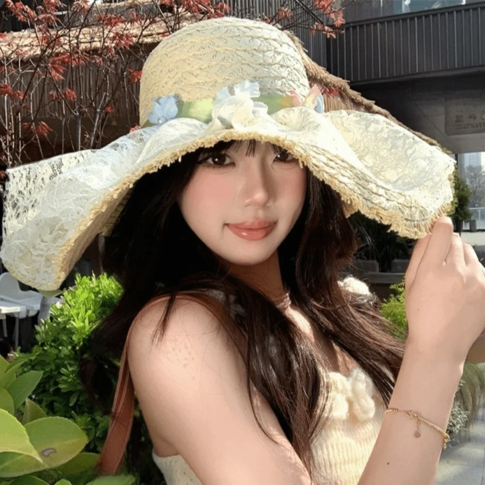 Fashion Flower Lafite Straw Hat Breathable Sun Protection Vacation Beach Cap Sunshade Big Brimmed Woven Sun Cap Performances
Fashion Flower Lafite Straw Hat Breathable Sun Protection Vacation Beach Cap Sunshade Big Brimmed Woven Sun Cap Performances