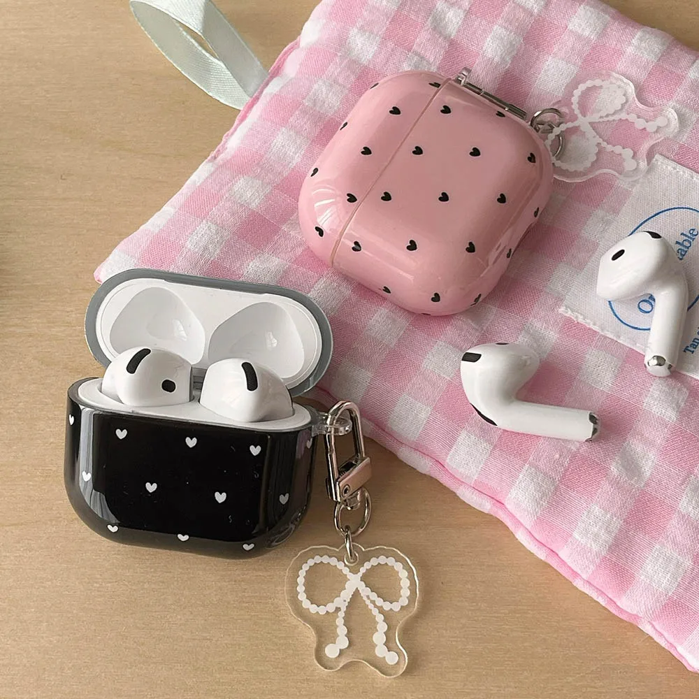 Cute Pink Black Love Heart Case For AirPods 4 1 2 3 Earphone Cases for AirPods Pro 2 Pro3 2025 Cover With Bow Pendant Keychain
Cute Pink Black Love Heart Case For AirPods 4 1 2 3 Earphone Cases for AirPods Pro 2 Pro3 2025 Cover With Bow Pendant Keychain