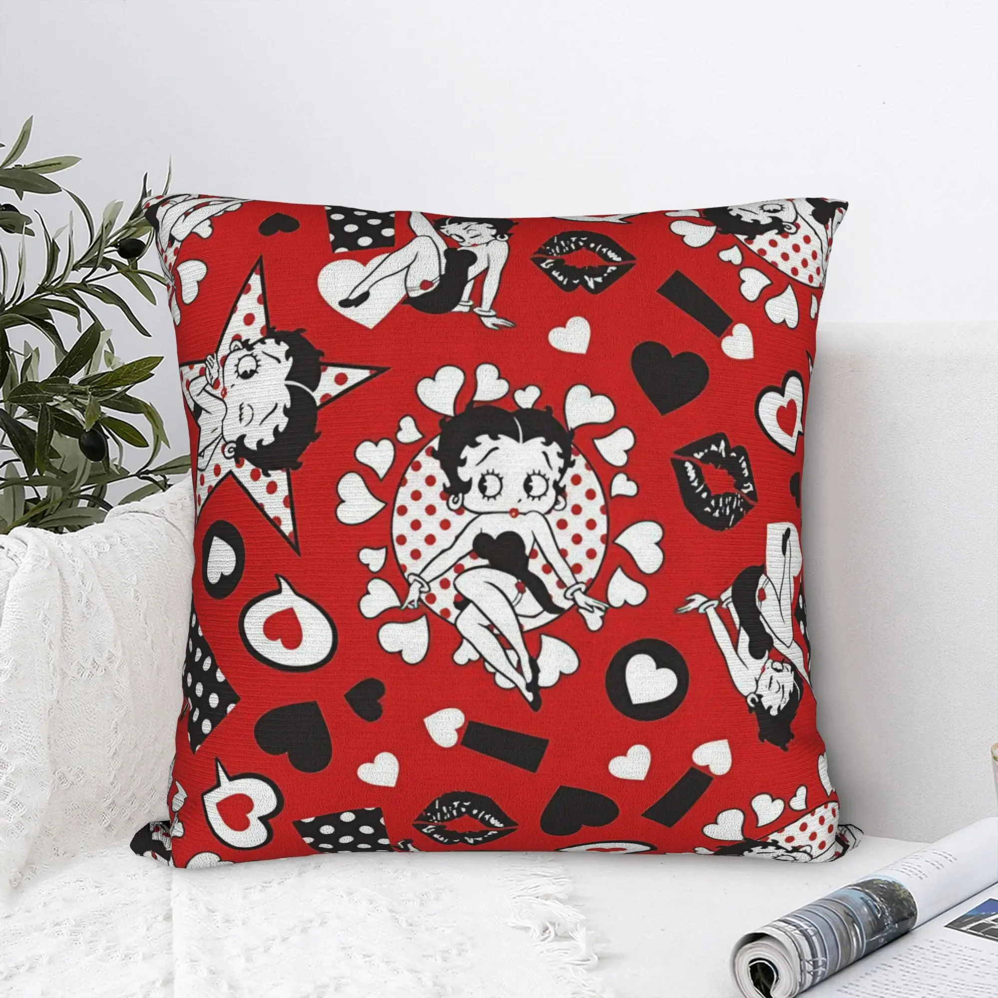 B-Betty Boops Pattern Square Pillow Case Polyester Decorative Pillow Vintage Cushion Covers
B-Betty Boops Pattern Square Pillow Case Polyester Decorative Pillow Vintage Cushion Covers