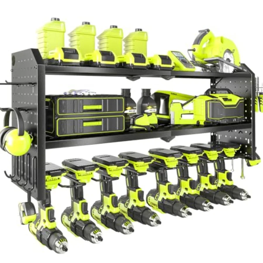 Power Tool Organizer Large Holder Wall Mount Heavy Duty Metal Tool Shelf with 12 Hooks Storage Rack for Garage Organization Uti
Power Tool Organizer Large Holder Wall Mount Heavy Duty Metal Tool Shelf with 12 Hooks Storage Rack for Garage Organization Uti