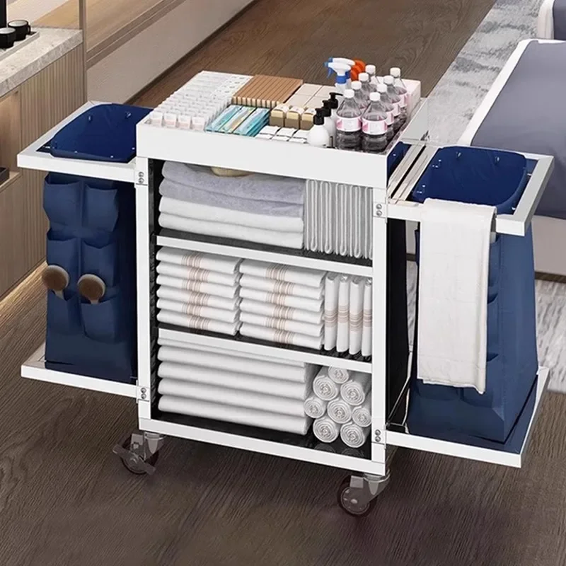 Hotel Commercial Cleaning Cart with Wheels Plastic Janitorial Housekeeping Trolley for Room Service for Restaurant Use
Hotel Commercial Cleaning Cart with Wheels Plastic Janitorial Housekeeping Trolley for Room Service for Restaurant Use