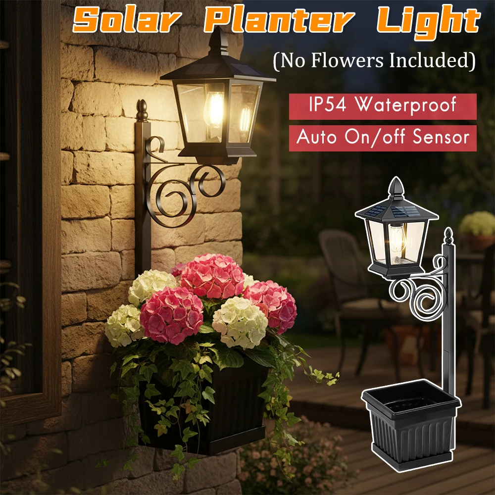 Outdoor Solar Planter Light Waterproof IP54 Auto On/off Sensor 8-10 Hrs Long Lighting for Garden & Patio (No Flowers Included)
Outdoor Solar Planter Light Waterproof IP54 Auto On/off Sensor 8-10 Hrs Long Lighting for Garden & Patio (No Flowers Included)