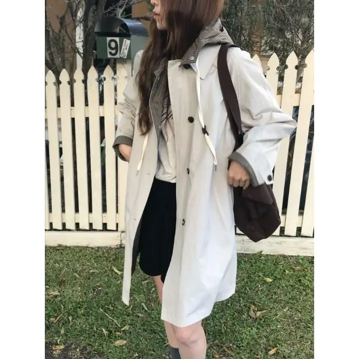 Dual-Sided Wearable Hooded Women's Jaet Dongda Gate Spring 2026 Casual Loose Fit Long Sve Cotton Windbreaker Coat
Dual-Sided Wearable Hooded Women's Jaet Dongda Gate Spring 2026 Casual Loose Fit Long Sve Cotton Windbreaker Coat