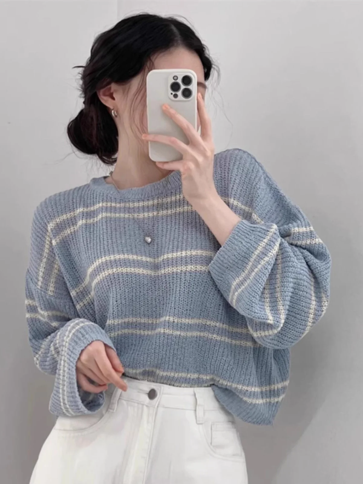 Sun Protection Striped Long Sleeve Knitted Loose Top Chic Autumn Thin Women's Fashionable Comfortable Korean Style round Neck
Sun Protection Striped Long Sleeve Knitted Loose Top Chic Autumn Thin Women's Fashionable Comfortable Korean Style round Neck