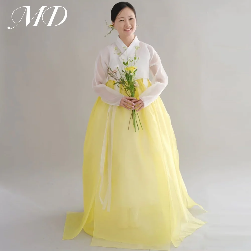 MD Modern Yellow V-Neck A Line Hanbok Long Sleeves Wedding Dresses Korea PhotoShoot Bridal Gowns Customised Formal Party Dress
MD Modern Yellow V-Neck A Line Hanbok Long Sleeves Wedding Dresses Korea PhotoShoot Bridal Gowns Customised Formal Party Dress
