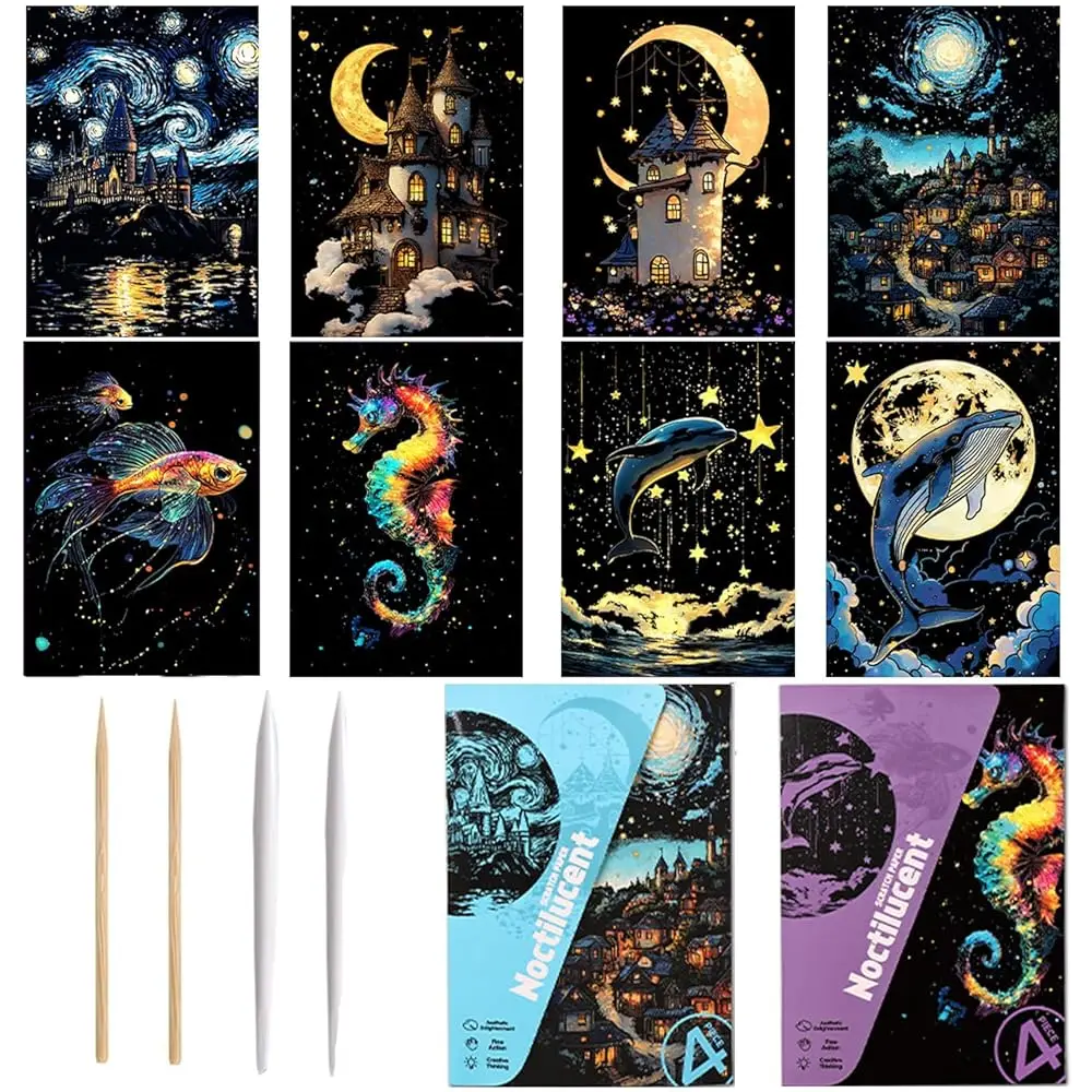 Scratch Paper Art Set for Kids Adults Magic Rainbow Scratchboards for DIY Arts and Crafts Kits Christmas Birthday Gift with
Scratch Paper Art Set for Kids Adults Magic Rainbow Scratchboards for DIY Arts and Crafts Kits Christmas Birthday Gift with