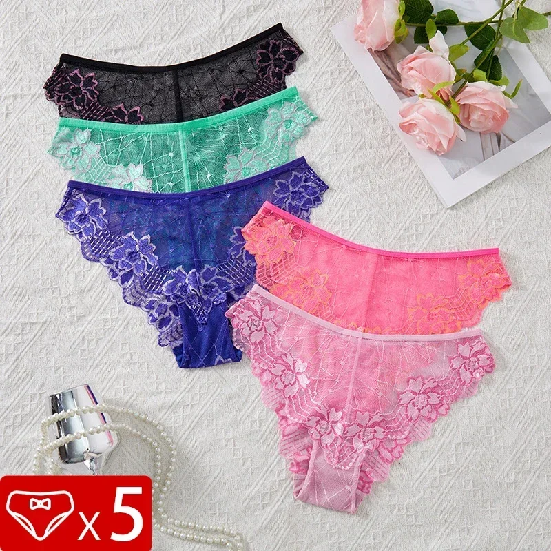 5pcs Lace Perspective Floral Women Panties Mid Waist Breathable Comfortable Lady Briefs Embroidery Underwear Female Underpants
5pcs Lace Perspective Floral Women Panties Mid Waist Breathable Comfortable Lady Briefs Embroidery Underwear Female Underpants