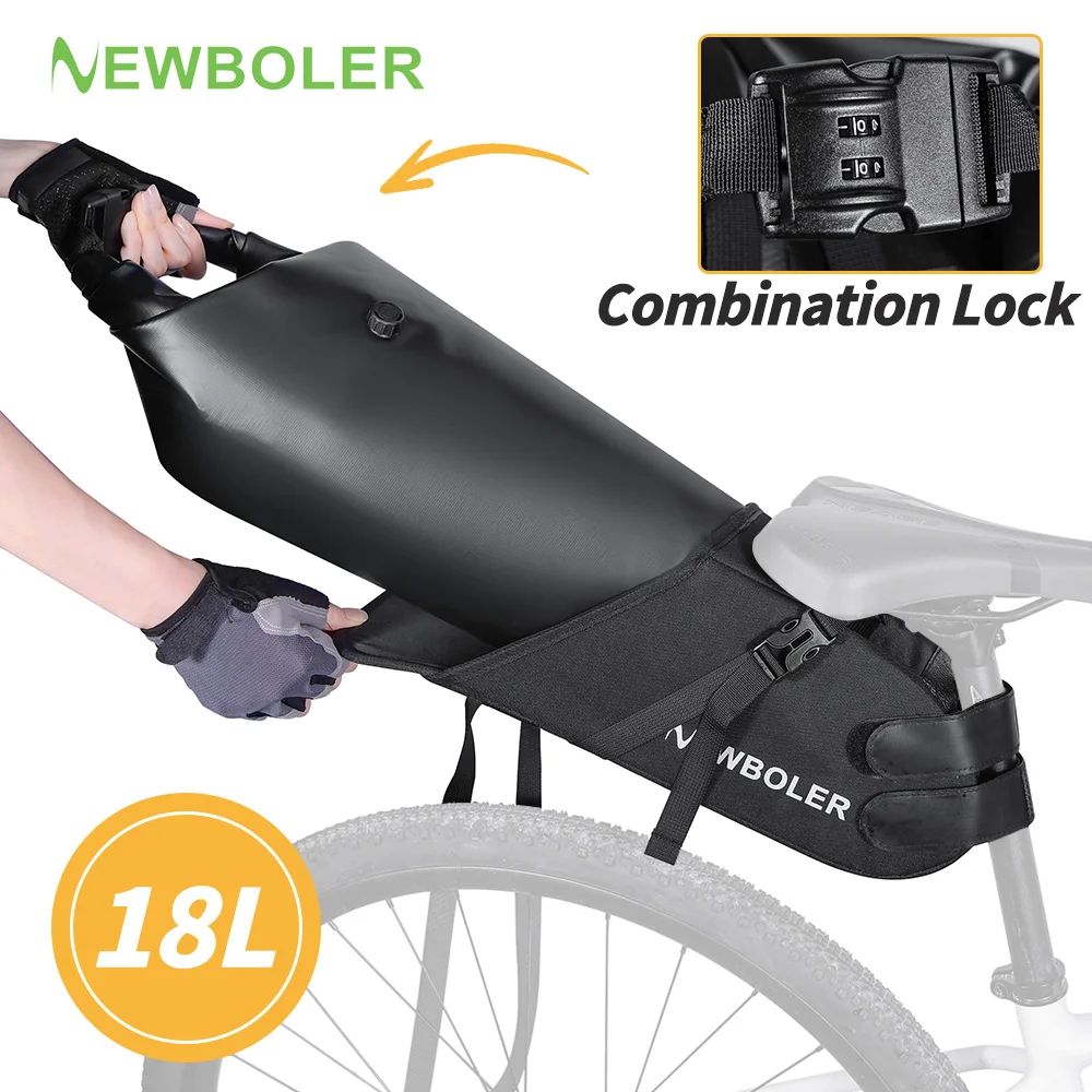 NEWBOLER Bike Tail Bag Waterproof 18L Combination Lock Bicycle Saddlebag Bikepacking Cycling Travel Luggage Bag Bike Accessories
NEWBOLER Bike Tail Bag Waterproof 18L Combination Lock Bicycle Saddlebag Bikepacking Cycling Travel Luggage Bag Bike Accessories
