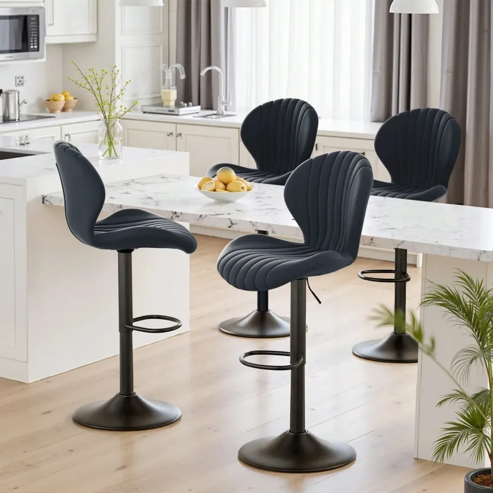 Bar Stools Set Of 4,Modern Swivel Bar Stools, Adjustable Upholstered Bar Stools With High Backrests, Easy Assembly In 35 Minutes
Bar Stools Set Of 4,Modern Swivel Bar Stools, Adjustable Upholstered Bar Stools With High Backrests, Easy Assembly In 35 Minutes