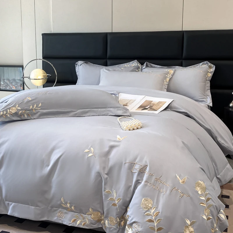 Golden Flowers Sea Embroidery Bedding Set Luxury Beige Cotton Duvet Cover Flat or Fitted Bed Sheet Pillowcases Solid Color
Golden Flowers Sea Embroidery Bedding Set Luxury Beige Cotton Duvet Cover Flat or Fitted Bed Sheet Pillowcases Solid Color