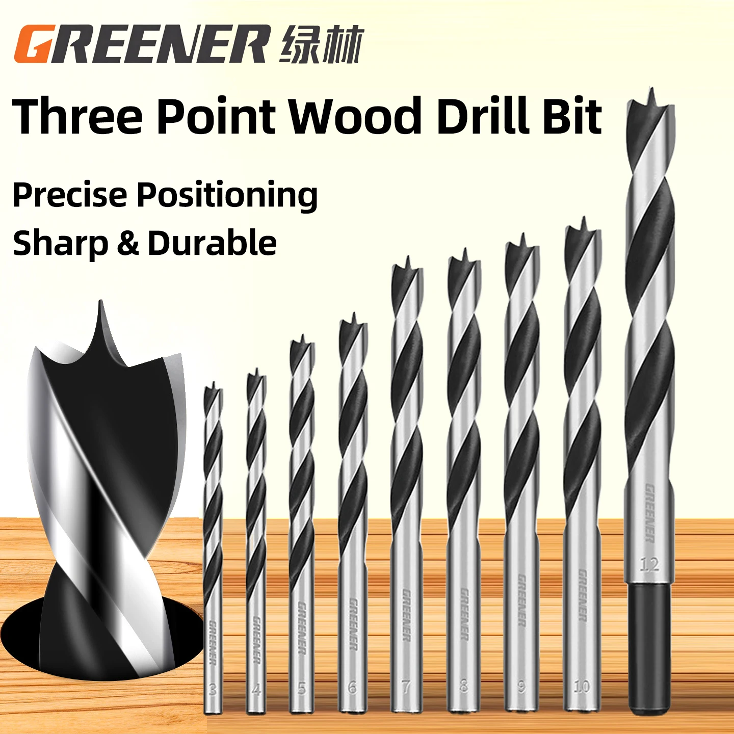 GREENERY 3-20mm Round Shank Three Point Woodworking Drill Bit Set Brad Point Twist Drill for Wood Plastic Hole Opener
GREENERY 3-20mm Round Shank Three Point Woodworking Drill Bit Set Brad Point Twist Drill for Wood Plastic Hole Opener