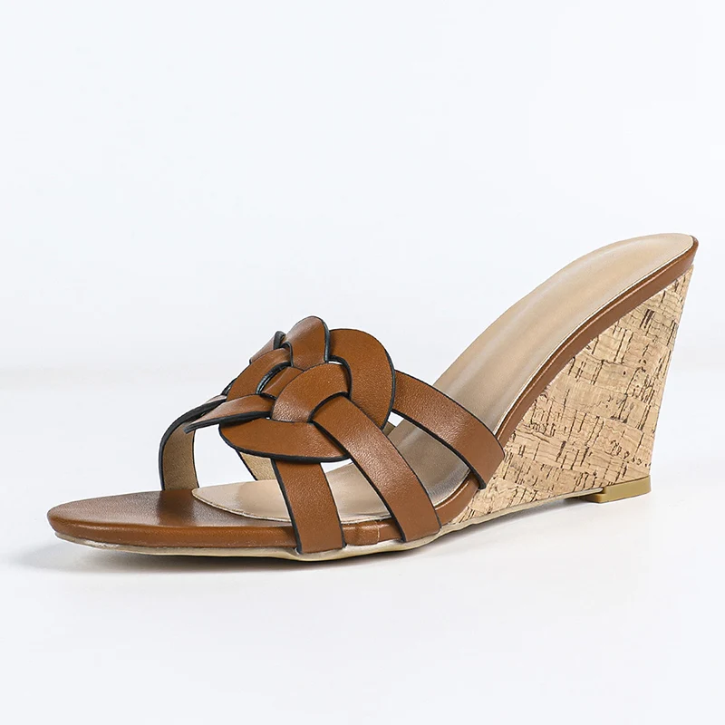 Brown Wedges Slippers 7cm Heeled Sandals Woman Belt Weaving Chunky Heels Shoes Casual Ladies Slippers Plus Size 42 Summer Shoes
Brown Wedges Slippers 7cm Heeled Sandals Woman Belt Weaving Chunky Heels Shoes Casual Ladies Slippers Plus Size 42 Summer Shoes