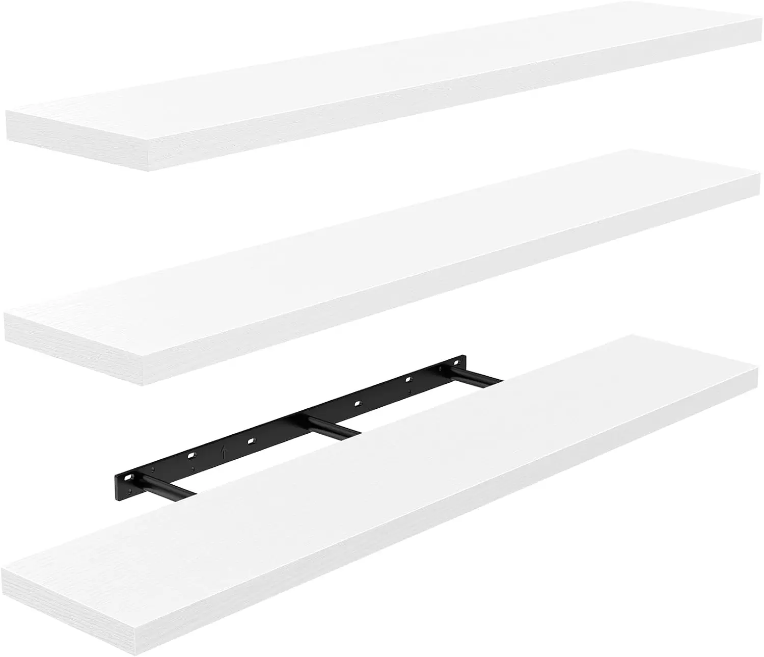 47.2" L Floating Shelves Set of 3 for Bathroom, Living Room, Bedroom, Kitchen - White Wall Decor with Invisible Brackets
47.2" L Floating Shelves Set of 3 for Bathroom, Living Room, Bedroom, Kitchen - White Wall Decor with Invisible Brackets