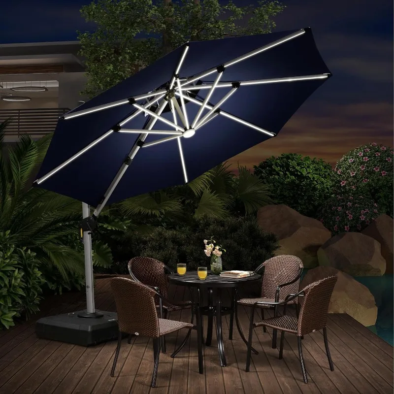 10ft Solar Powered LED Patio Umbrella Outdoor Round Umbrella Large Cantilever Umbrella with LED Lights Windproof Off
10ft Solar Powered LED Patio Umbrella Outdoor Round Umbrella Large Cantilever Umbrella with LED Lights Windproof Off