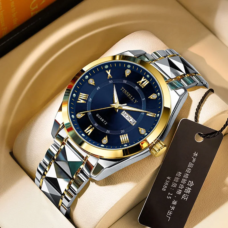 2025 New TISSELLY Roman Diamond Business Stainless Steel Quartz Men's Watches Calendar Waterproof Luxury relojes para hombres
2025 New TISSELLY Roman Diamond Business Stainless Steel Quartz Men's Watches Calendar Waterproof Luxury relojes para hombres