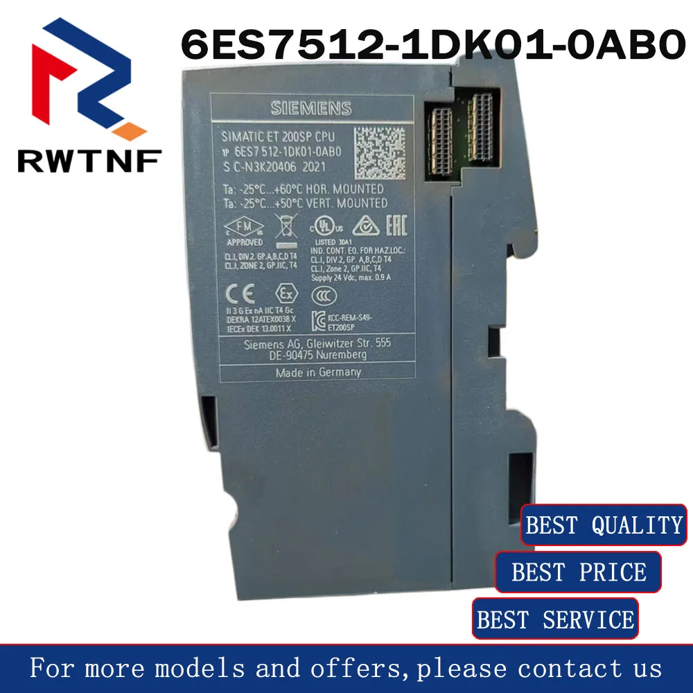 Brand New Genuine 6ES7512-1DK01-0AB0 SIEMENS Digital input module S7-1500,100% original warehouse stock
Brand New Genuine 6ES7512-1DK01-0AB0 SIEMENS Digital input module S7-1500,100% original warehouse stock