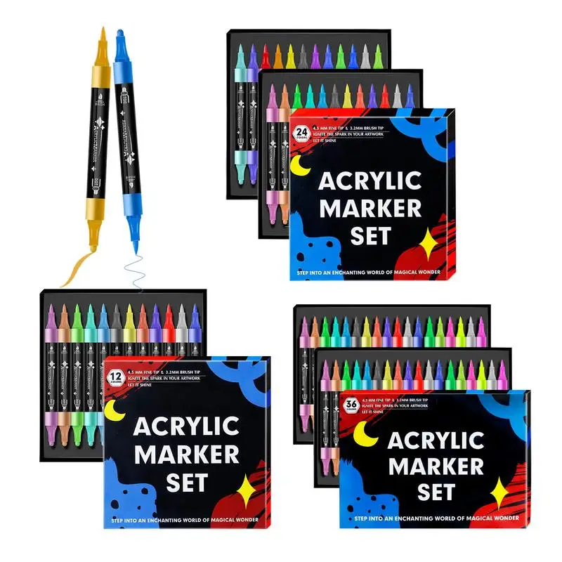 Acrylic Paint Markers Double Tip Coloring Pen School Supplies Drawing Tool For Wood Stone Canvas Glass Fabric Egg Rock
Acrylic Paint Markers Double Tip Coloring Pen School Supplies Drawing Tool For Wood Stone Canvas Glass Fabric Egg Rock
