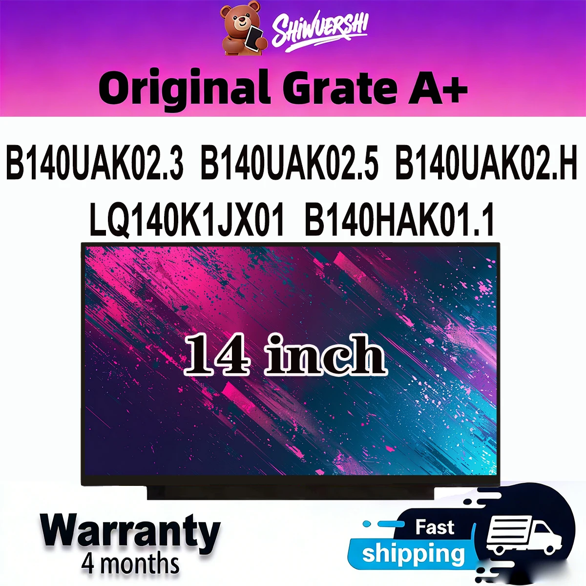 Новый тонкий ЖК-экран для ноутбука A+ 14 дюймов B140UAK02.3 B140UAK02.5 B140UAK02.H LQ140K1JX01 B140HAK01.1
Новый тонкий ЖК-экран для ноутбука A+ 14 дюймов B140UAK02.3 B140UAK02.5 B140UAK02.H LQ140K1JX01 B140HAK01.1