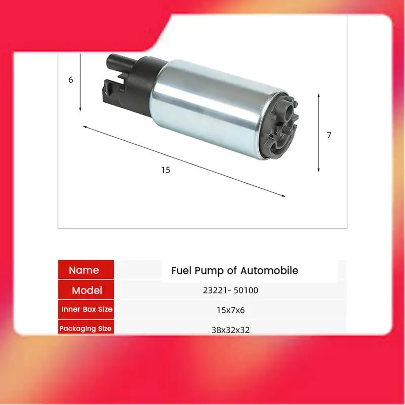 For Toyota 4Runner 4.0L 4.7L RAV4 2003 2004 2005 2006 2007 2008 2009 23221-50100 Electric Fuel Pump-M54K
For Toyota 4Runner 4.0L 4.7L RAV4 2003 2004 2005 2006 2007 2008 2009 23221-50100 Electric Fuel Pump-M54K