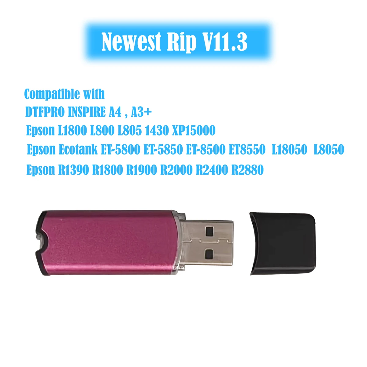 USB-ключ-драйвер 11,3 DTF Dongle Rip Software для принтеров Epson L1800 L18050 L8050 xp15000 ET 8550
USB-ключ-драйвер 11,3 DTF Dongle Rip Software для принтеров Epson L1800 L18050 L8050 xp15000 ET 8550