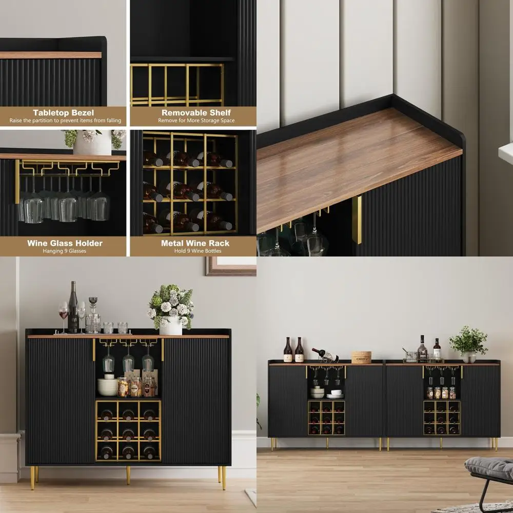 Винный шкаф-бар 48 дюймов с рифленой текстурой, современный буфет-сервант с винной полкой и держателем для бокалов, станция для напитков и кофе со стойкой
Винный шкаф-бар 48 дюймов с рифленой текстурой, современный буфет-сервант с винной полкой и держателем для бокалов, станция для напитков и кофе со стойкой