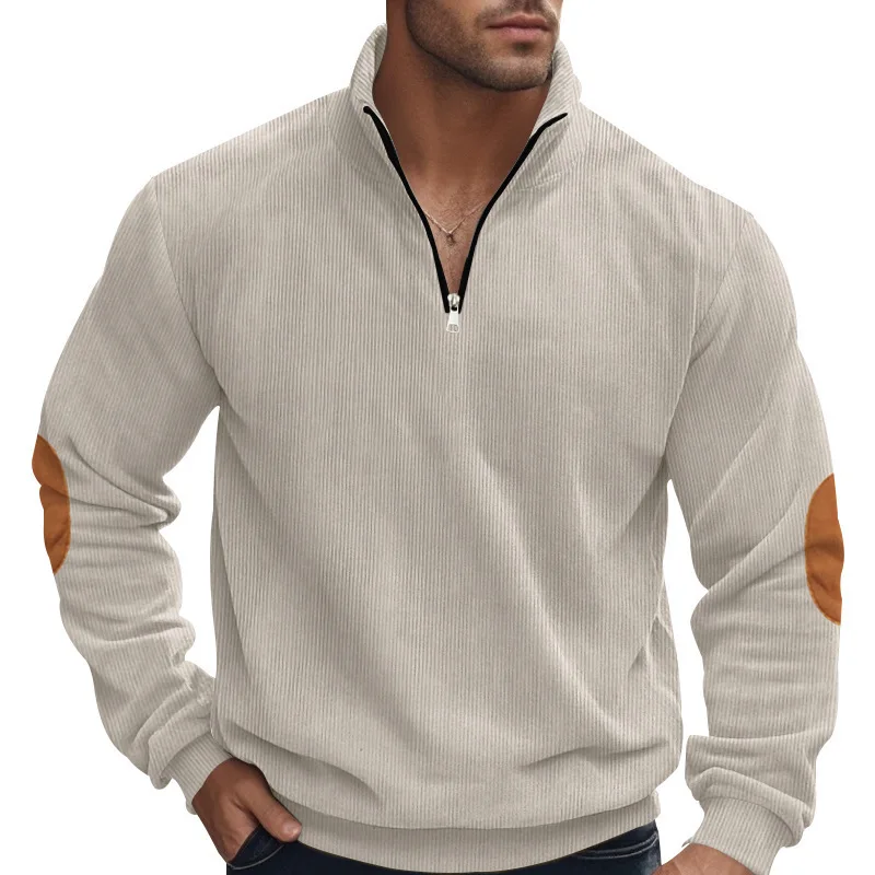 Autumn Half-Zip Men's Long Sleeve Sweatshirt Corduroy Stand Collar Loose Pullover Tops for Men
Autumn Half-Zip Men's Long Sleeve Sweatshirt Corduroy Stand Collar Loose Pullover Tops for Men