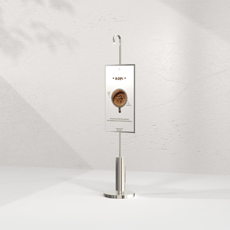 Advertising rack, simple and modern vertical luminous display rack, stainless steel floor-to-ceiling door promotional poster
Advertising rack, simple and modern vertical luminous display rack, stainless steel floor-to-ceiling door promotional poster