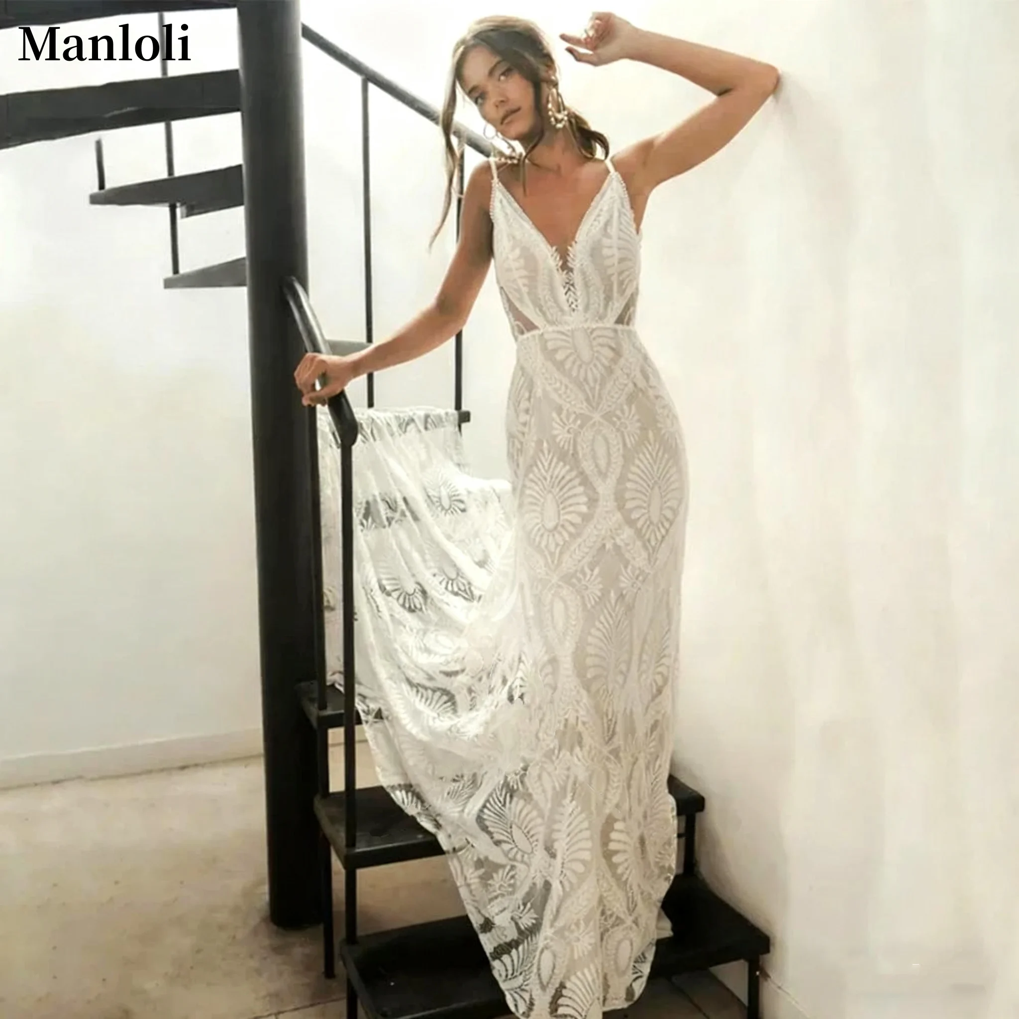 Bohemian Sexy V-neck Wedding Dress Beach Strap Mermaid Bride Dress Bareback Party Dress Customization
Bohemian Sexy V-neck Wedding Dress Beach Strap Mermaid Bride Dress Bareback Party Dress Customization