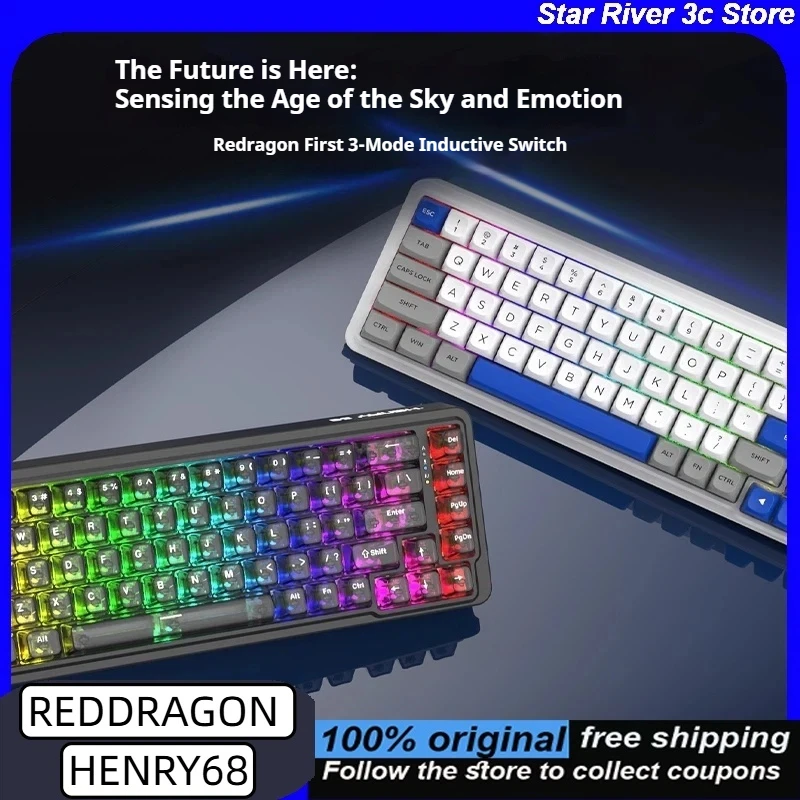 REDDRAGON HENRY68 Bluetooth Wireless Keyboards 8k Polling Rate with PBT Keycaps 0.125ms Low Latency Gaming Keyboards for Mac Win
REDDRAGON HENRY68 Bluetooth Wireless Keyboards 8k Polling Rate with PBT Keycaps 0.125ms Low Latency Gaming Keyboards for Mac Win