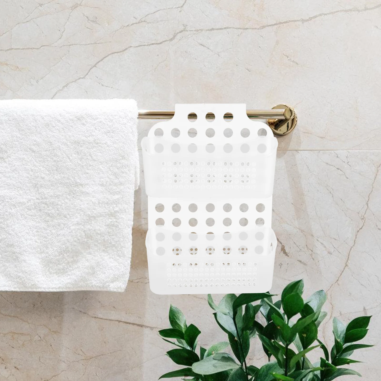 Bathroom Hanging Basket Double Layer Storage Rack White Color PP Material Multifunctional Hooks Wall Mount Shower
Bathroom Hanging Basket Double Layer Storage Rack White Color PP Material Multifunctional Hooks Wall Mount Shower