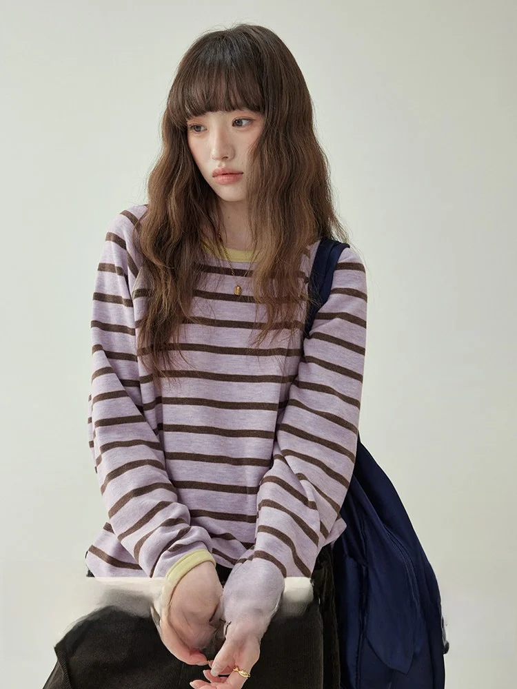 Loose Fit Long Sve Women's T-irt round Ne Stripe Patterned Casual Commute Sle Winter New Arrival Versatile Slimming Top
Loose Fit Long Sve Women's T-irt round Ne Stripe Patterned Casual Commute Sle Winter New Arrival Versatile Slimming Top