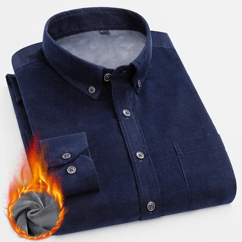 Winter Wear Men Navy Blue Corduroy Shirt Large Size Thick Fluffy Warm Cotton Casual Shirt Male Long Sleeve Boys Shirt Men Top
Winter Wear Men Navy Blue Corduroy Shirt Large Size Thick Fluffy Warm Cotton Casual Shirt Male Long Sleeve Boys Shirt Men Top
