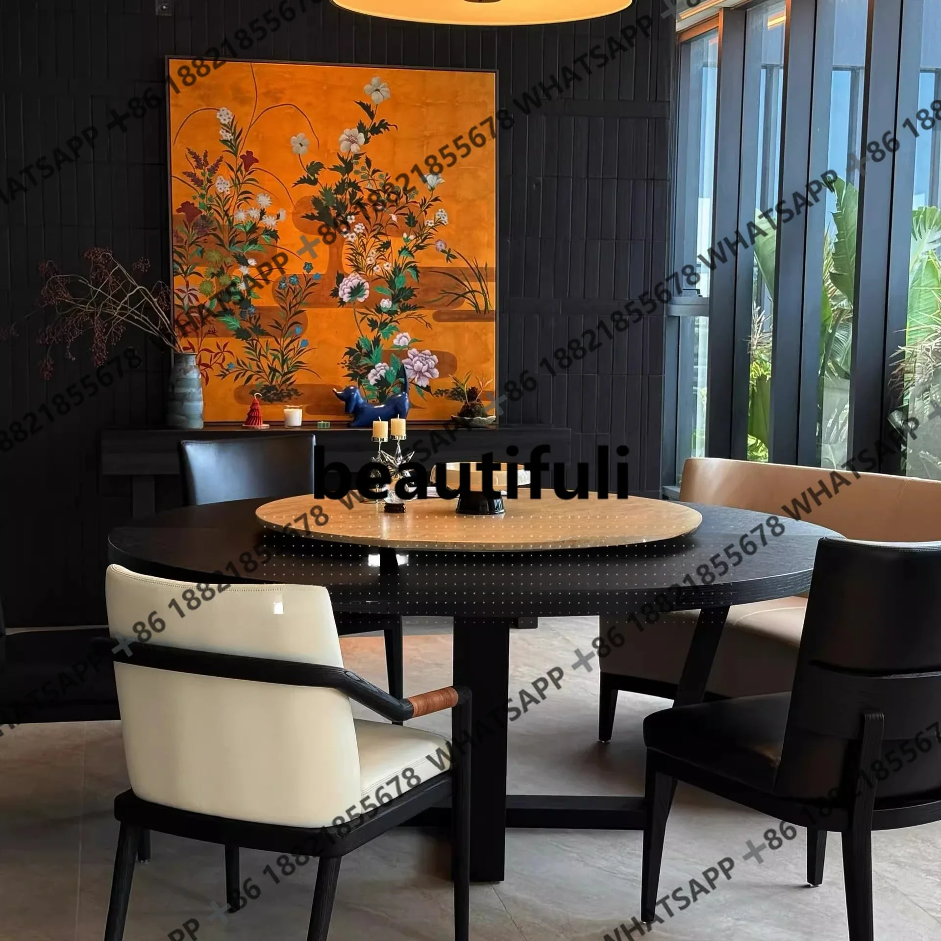 R Italian minimalist solid wood modern minimalist home retro marble dining table turntable round table in the ancient style
R Italian minimalist solid wood modern minimalist home retro marble dining table turntable round table in the ancient style