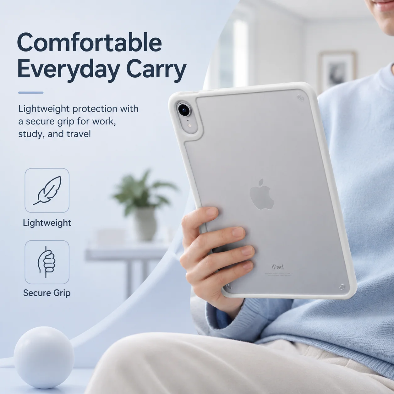 Case for iPad 10th Gen 2022 / 11th Gen 2025 / 12th Gen 2026, Ultra-Thin Advanced Hard Back Shell with Side Pen Slot, Grey
Case for iPad 10th Gen 2022 / 11th Gen 2025 / 12th Gen 2026, Ultra-Thin Advanced Hard Back Shell with Side Pen Slot, Grey