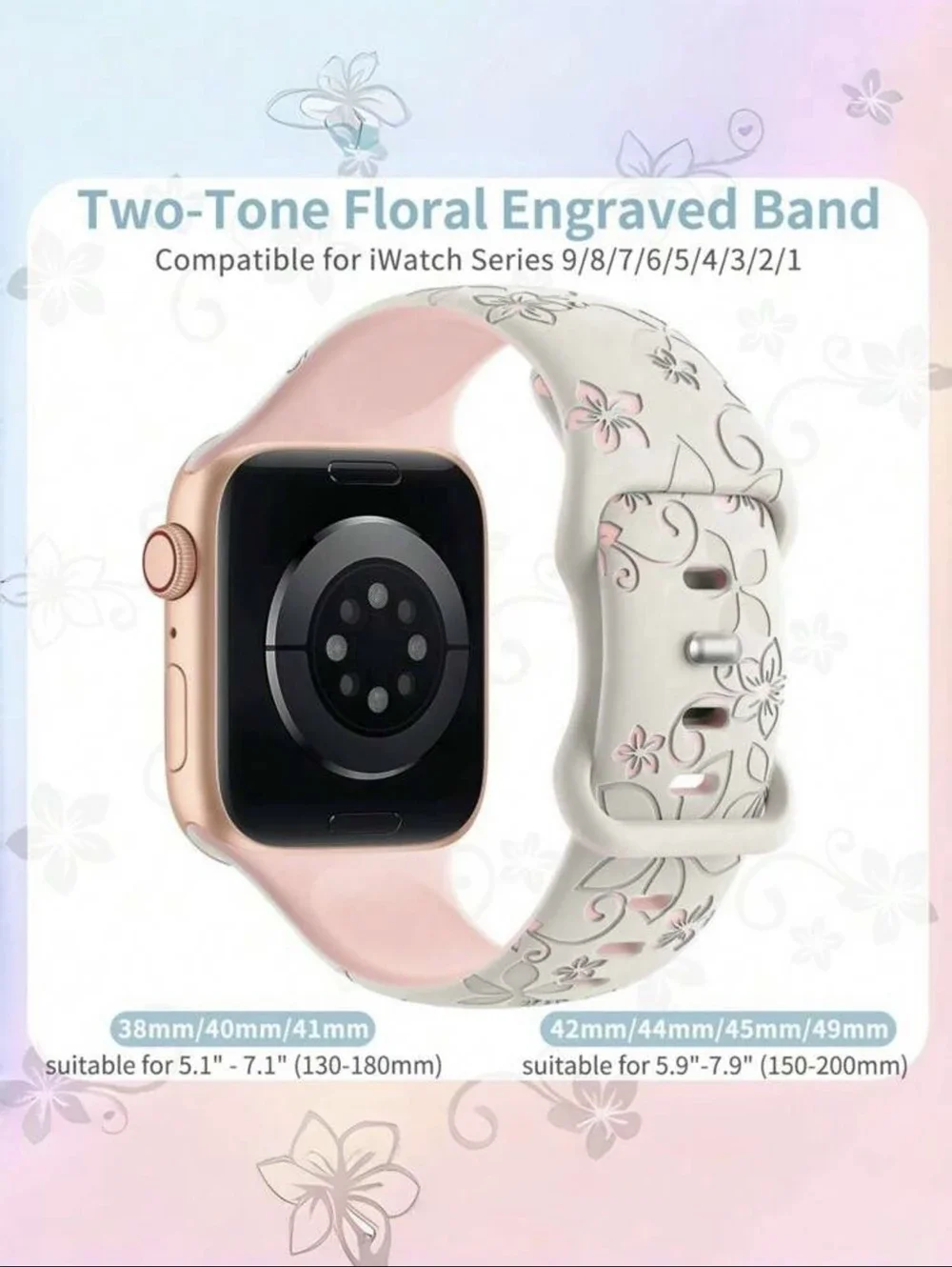 Nice Fashion flower Silicone loop For Apple Watch band women 10/9/7/ 38mm 40mm 41mm 42mm 44mm 45mm 46mm Strap
Nice Fashion flower Silicone loop For Apple Watch band women 10/9/7/ 38mm 40mm 41mm 42mm 44mm 45mm 46mm Strap