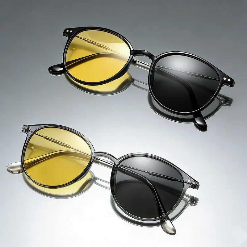Round Day and Night Sunglasses Men Vintage Ultralight Anti-UV Sun Glasses Eyewear Fashion Yellow Lenses Night Vision Glasses
Round Day and Night Sunglasses Men Vintage Ultralight Anti-UV Sun Glasses Eyewear Fashion Yellow Lenses Night Vision Glasses