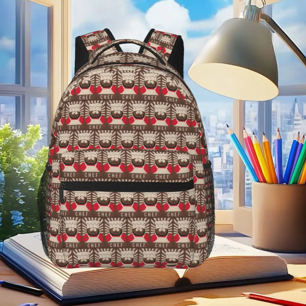 Chef Southpark Backpack Student Boys Girls BookBag Kids School Bag Laptop Shoulder Bags for Men Women
Chef Southpark Backpack Student Boys Girls BookBag Kids School Bag Laptop Shoulder Bags for Men Women