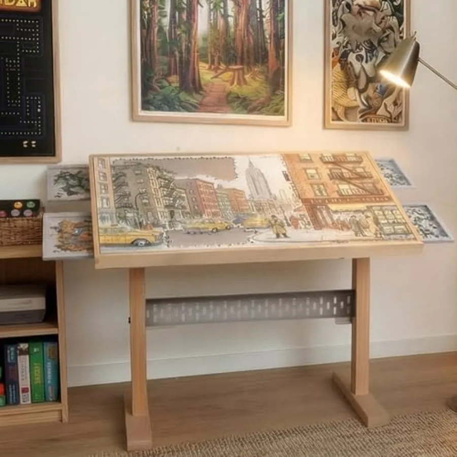 Ergonomic 1500 Piece Puzzle Table, Solid Beechwood 34x26,Standing Height Adjustable 90 Tilting for Neck Care, 360 Swivel Detach
Ergonomic 1500 Piece Puzzle Table, Solid Beechwood 34x26,Standing Height Adjustable 90 Tilting for Neck Care, 360 Swivel Detach