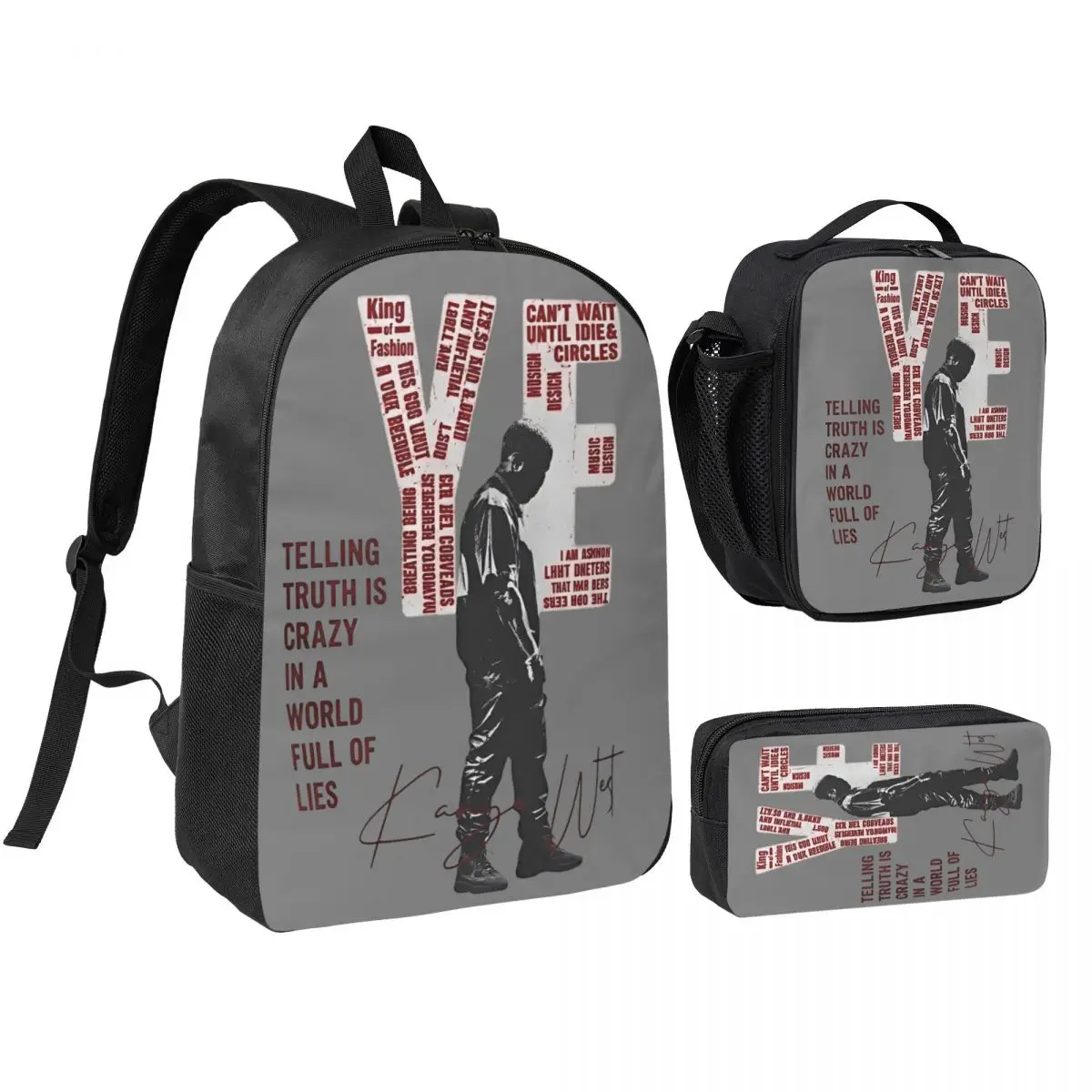 3Pcs Kanye West Gelredome 2026 School bags Set for Boy Girl Pen Bags Backpack Sets with Lunch Box For School Students Knapsack
3Pcs Kanye West Gelredome 2026 School bags Set for Boy Girl Pen Bags Backpack Sets with Lunch Box For School Students Knapsack