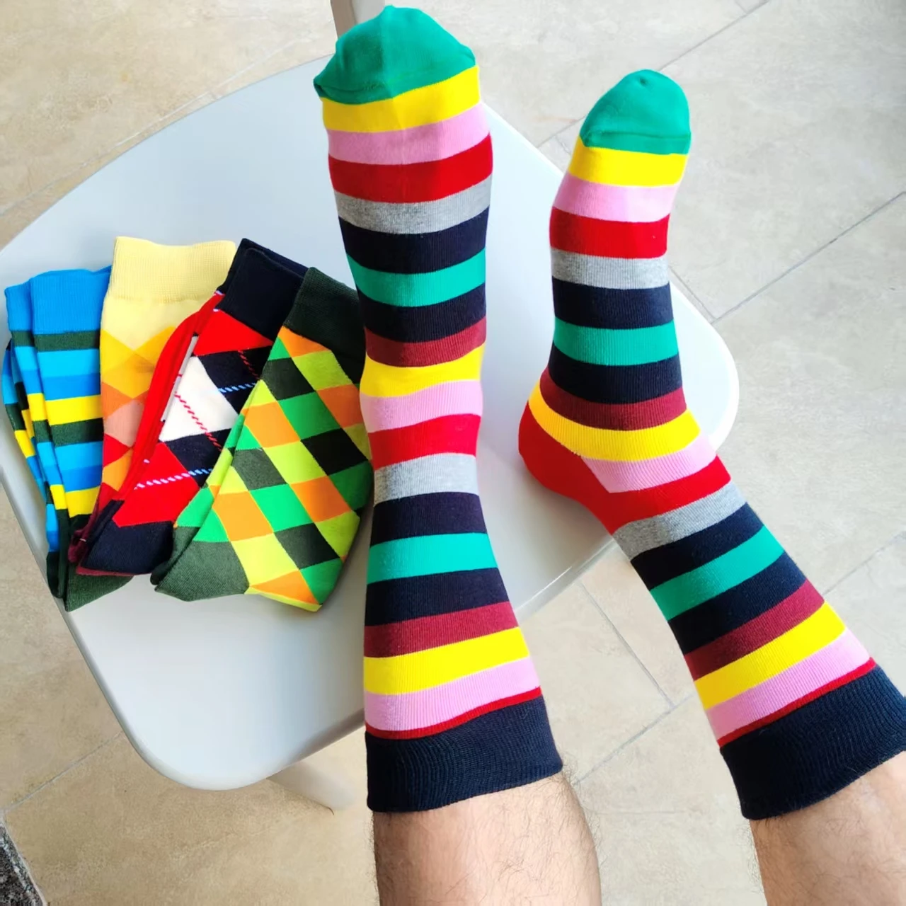 5 Pairs Color Stripes Argyle Cotton Men Crew Sock Formal birthday Gift for Him Men Husband Dress Work Novelty Funky Red Yellow
5 Pairs Color Stripes Argyle Cotton Men Crew Sock Formal birthday Gift for Him Men Husband Dress Work Novelty Funky Red Yellow