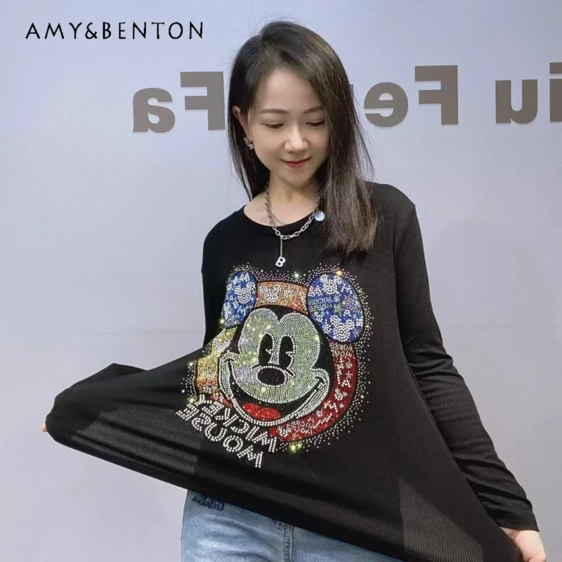 Красивые хлопковые облегающие футболки большого размера с круглым вырезом и стразами, женская эластичная футболка с длинными рукавами
Красивые хлопковые облегающие футболки большого размера с круглым вырезом и стразами, женская эластичная футболка с длинными рукавами