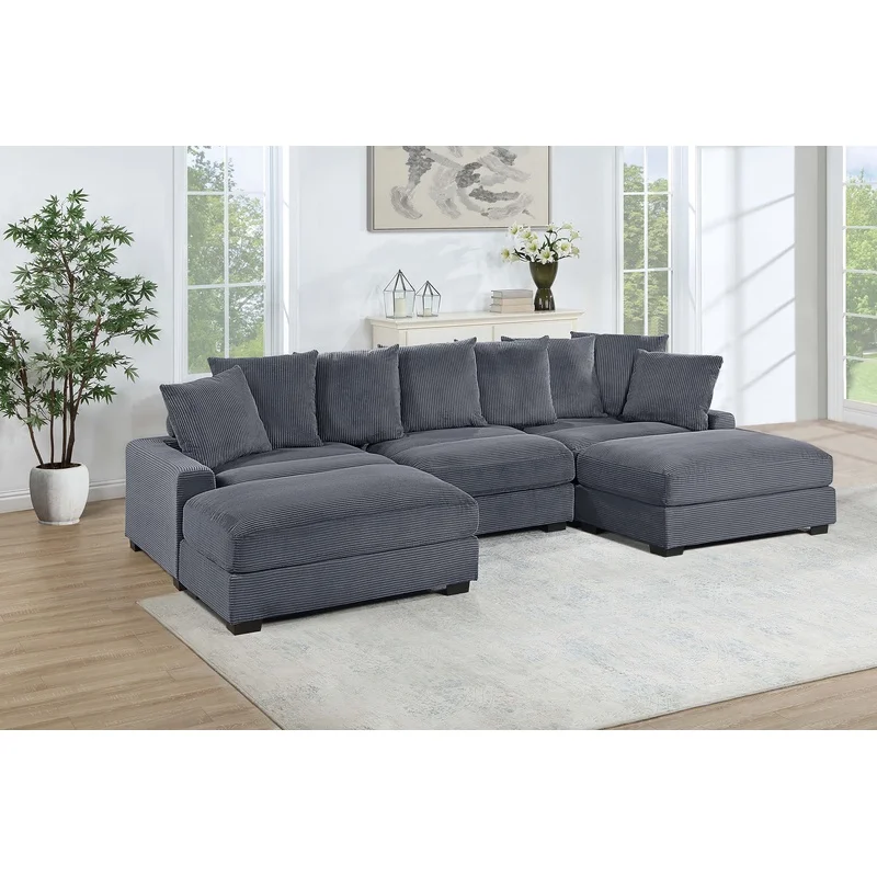 Modern Dark Gray 5-Piece Modular Sectional Sofa Set with LAF/RAF Chairs, Armless Chair, and Ottomans – Living Room Furniture
Modern Dark Gray 5-Piece Modular Sectional Sofa Set with LAF/RAF Chairs, Armless Chair, and Ottomans – Living Room Furniture