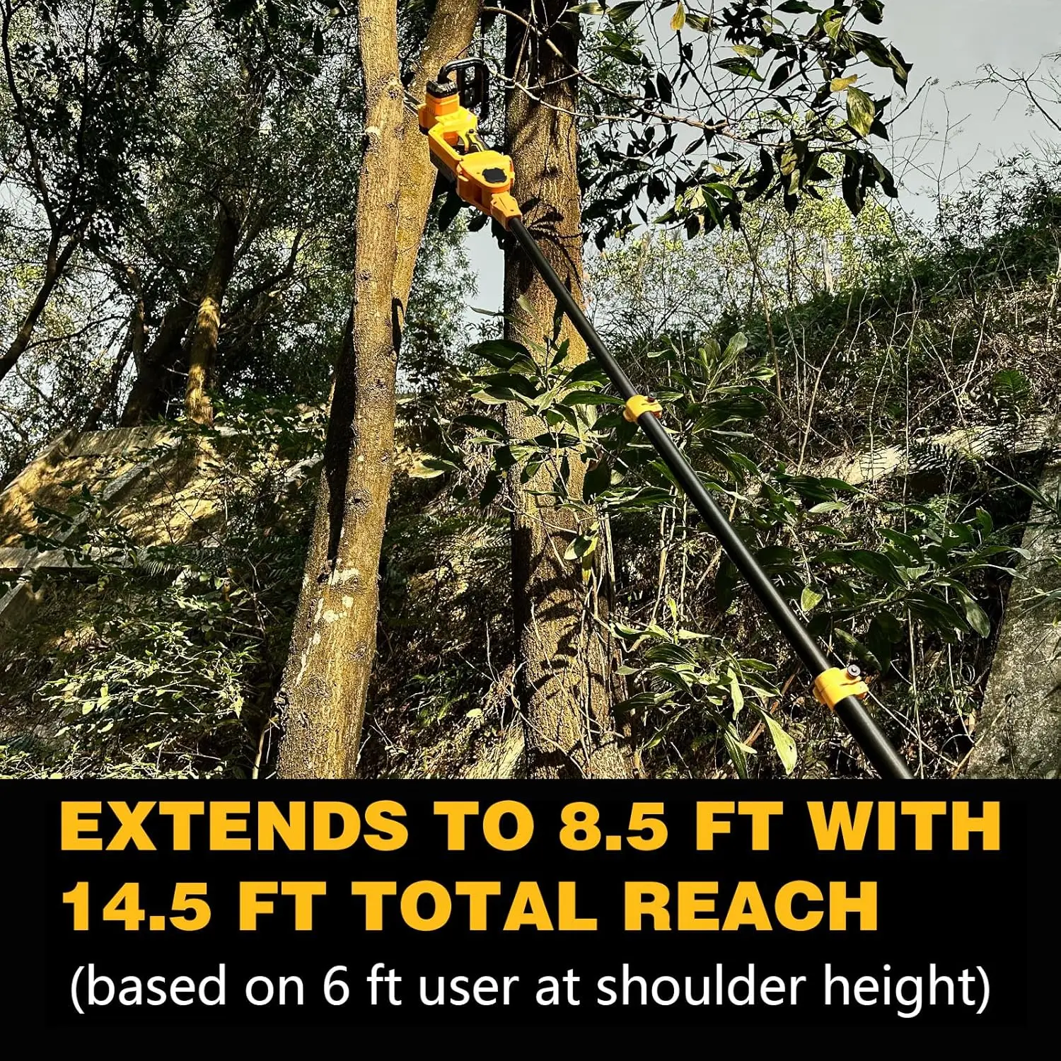 2-in-1 Electric Pole Saws Compatible with Dewalt 20V MAX* Battery, 10 Inch Cordless Chainsaw for Tree Trimming, 14.5 FT Max Reac
2-in-1 Electric Pole Saws Compatible with Dewalt 20V MAX* Battery, 10 Inch Cordless Chainsaw for Tree Trimming, 14.5 FT Max Reac