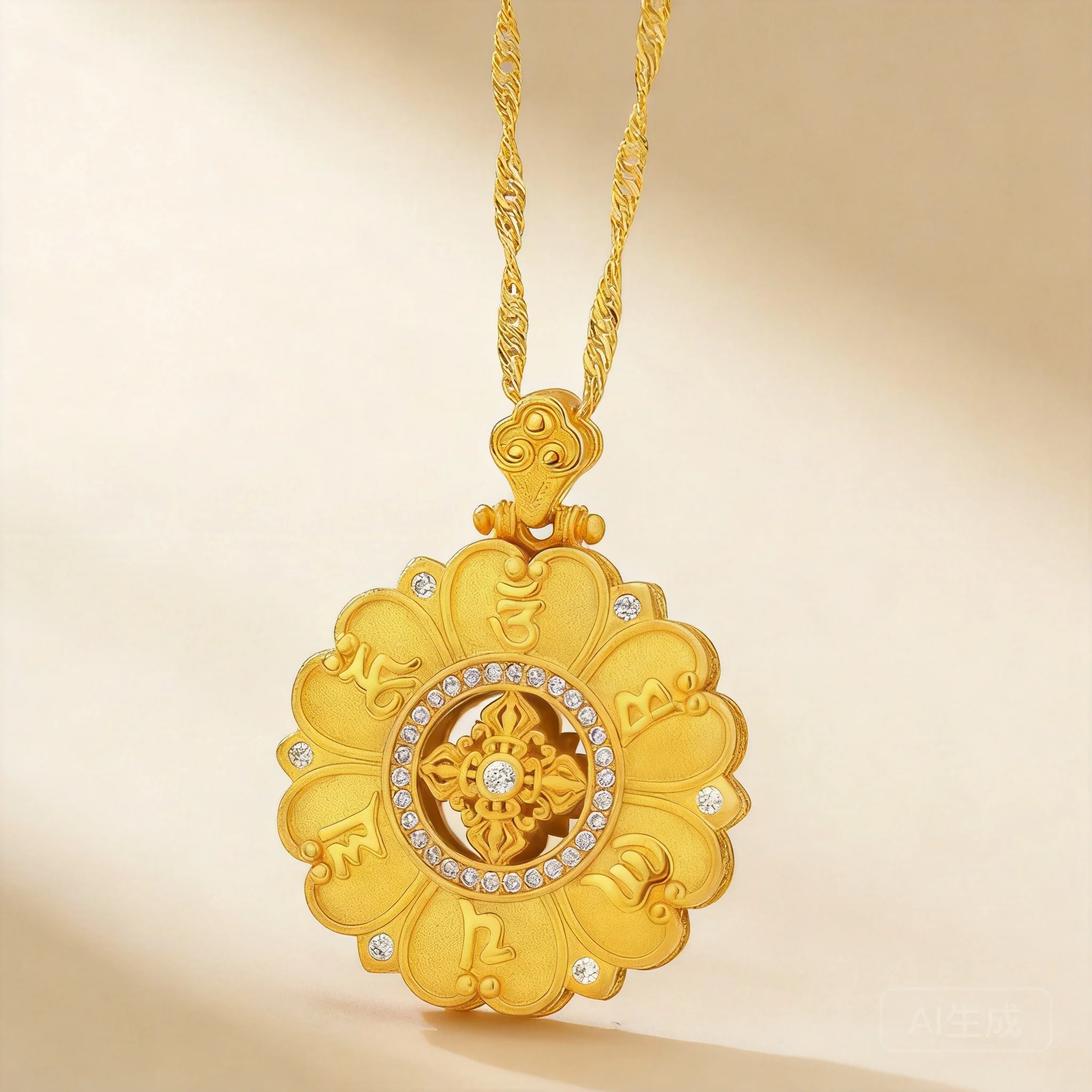 Chinese Style Real Gold Plated Six Word Mantra Peace Necklace Lucky Blessing Good Fortune Rotatable Cz Inlaid Retro Jewelry For
Chinese Style Real Gold Plated Six Word Mantra Peace Necklace Lucky Blessing Good Fortune Rotatable Cz Inlaid Retro Jewelry For