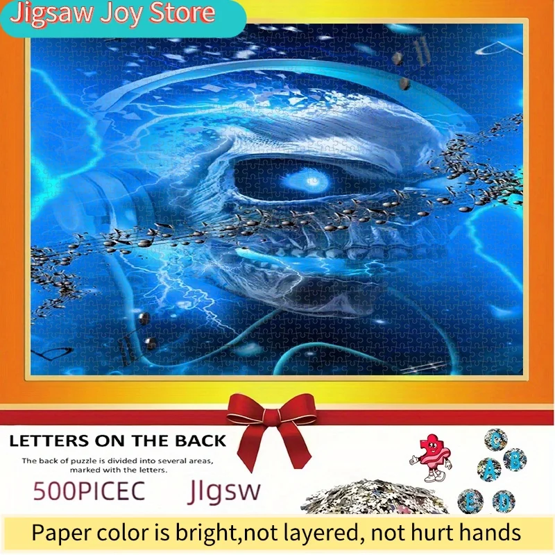500/1000pcs Puzzle, DIY Paper Jigsaw with Cool Blue Skull Music Theme, Adult Puzzle Suitable for Home Leisure, Birthday Party,
500/1000pcs Puzzle, DIY Paper Jigsaw with Cool Blue Skull Music Theme, Adult Puzzle Suitable for Home Leisure, Birthday Party,