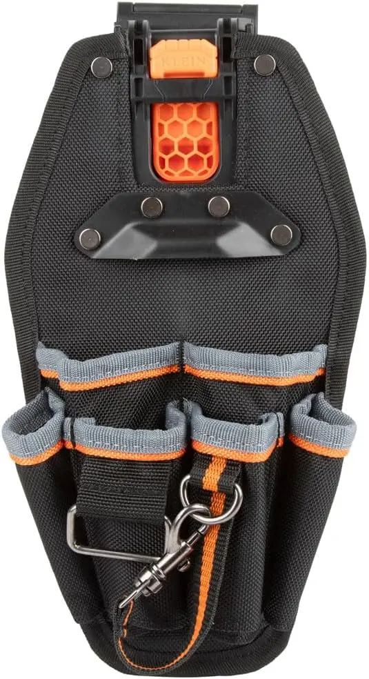 Electrician Tool Pouch with Belt Clip, Quick Attach & Release for Tool Belts and Rail System
Electrician Tool Pouch with Belt Clip, Quick Attach & Release for Tool Belts and Rail System