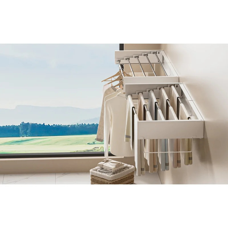 Balcony folding clothes rack, indoor wall-mounted bathroom hidden towel rack, windproof invisible clothes rack, storage rack
Balcony folding clothes rack, indoor wall-mounted bathroom hidden towel rack, windproof invisible clothes rack, storage rack