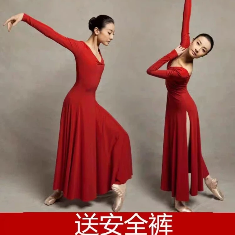 Lyric Dance Costumes for Women Adult Side Slit Long Skirt Asymmetrical Wrap Back Drape Modern Ballerina Stage Dance Performance
Lyric Dance Costumes for Women Adult Side Slit Long Skirt Asymmetrical Wrap Back Drape Modern Ballerina Stage Dance Performance